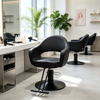 Chaise de coiffure moderne hydraulique avec dossier creux, pivotante et réglable en hauteur, mobilier de salon de coiffure avec repose-pieds
