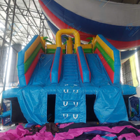 Toboggan aquatique gonflable bleu en PVC pour applications de jeu, installation facile, pour parcs d'attractions, avec château gonflable, Thuy Linh, garantie 12 mois