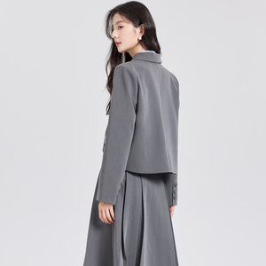 Women's Formal Suit Set Solid Color Polyester Autumn Casual Wear For University Students Interview Speech Defense - Product Image 3