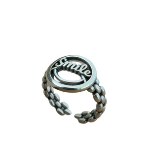 S925 Sterling Silver Smiley Face Open <b>Ring</b> For Women Index Finger Jewelry Gift - Product Image 5