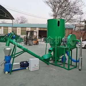 Animal Feed Grinder And Mixer Dryer Packing Pelletizer Granulator Production Line Pelletizer Machine For Animal Feeds Home Use