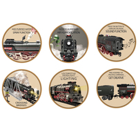 1:68 DIY Gare Ferroviaire Électrique Télécommande Piste Train à Vapeur Locomotive Jouets avec Vrai Éclairage et Son pour Enfants