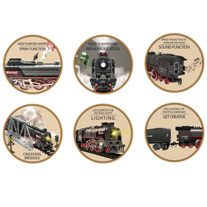 1:68 DIY Gare Ferroviaire Électrique Télécommande Piste <span class=keywords><strong>Train</strong></span> à Vapeur Locomotive Jouets <span class=keywords><strong>avec</strong></span> Vrai Éclairage et Son pour Enfants - Product Image 4