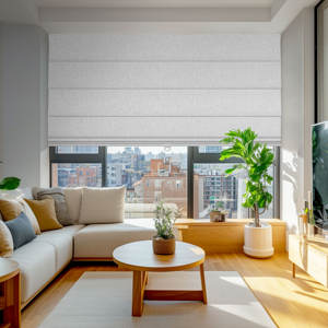 Cortinas romanas inalámbricas para ventanas Tamaño personalizado y color Blackout Cortinas romanas Telas Persiana romana para tratamiento de ventanas - Product Image 2