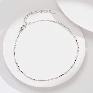RINNTIN SA79 Bracelet de cheville torsadé en argent sterling 925 Bohemian Beach <span class=keywords><strong>Pied</strong></span> plaqué or 14 carats décoré Chaîne de cheville nue - Product Image 5