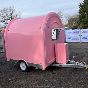 Remorque de cuisine mobile à essieu unique, homologuée DOT CE, rose pastel, pour la vente de thé Boba, de barbe à papa et autres produits sucrés - Product Image 3