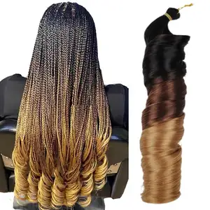Extensions de cheveux synthétiques au crochet, accessoire en spirale, boucles françaises, tresses, extensions de cheveux tressés, vente en gros