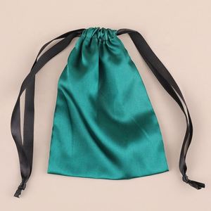 Bolsa de Embalaje para Extensiones de Cabello con Cordón de Satén Negro, con Logotipo Personalizado Impreso, para Almacenamiento de Ropa y Ropa Interior, en Promoción - Product Image 5