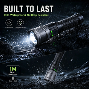 Lampe torche LED <span class=keywords><strong>tactique</strong></span> 1150Lm, faisceau longue portée 486M, 9000K, étanche IP65, batterie 2200mAh, pour la chasse, la patrouille, le camping, la sécurité - Product Image 1