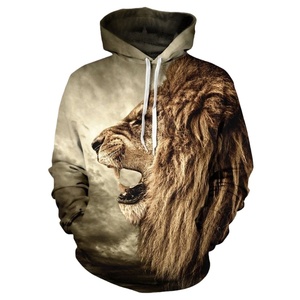 Per Fitspi Animal King Tiger 3D felpa oversize stampata con cappuccio uomo donna divertente Street Fashion Casual top sportivi fantasia - Product Image 3