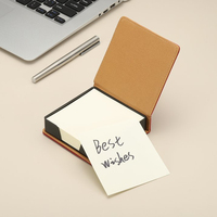 Support de notes adhésives en cuir PU de marque SL, mini-boîte de rangement de bureau pour bloc-notes professionnel, organisateur pour bureau et maison