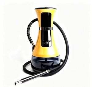 Kit de chicha électrique portable avec base en verre jaune et noir pour la maison et le salon - Product Image 2