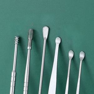 Kit Portátil de Acero al Carbono para la Eliminación de Cera de Oídos - Set de 6 Piezas con Espiral de Resorte y Diseño Grabado, Imprescindible para el Cuidado Personal - Product Image 4