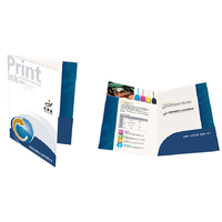 Carpeta DE PRESENTACIÓN DE PAPEL DE ARTE de impresión de logotipo personalizado con impresión flexográfica y laminación de película