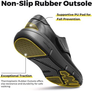 Chaussures Diabétiques <span class=keywords><strong>Homme</strong></span> FitVille Extra-Larges Ajustables à Enfiler en Cuir Microfibre Baskets Orthopédiques pour Pieds Gonflés EasyTop - Product Image 3