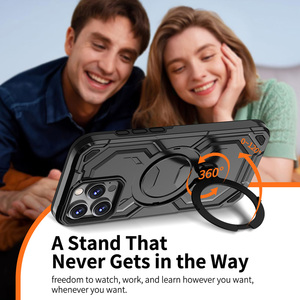 <span class=keywords><strong>Armor</strong></span> Rugged TPU PC 2-Trong-1 Từ Kim Loại Nhẫn Chủ Chân Đế Cao Cấp Bảo Vệ Bìa Đối Với iPhone 14 16 Pro Max Điện Thoại Trường Hợp - Product Image 3