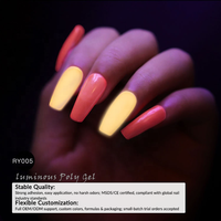 Polygel Lumineux en Bouteille 45g, Vente en Gros, Sans HEMA, Sans Di-HEMA, Naturel, Vegan, Non Toxique, Écologique, Fluorescent dans le Noir
