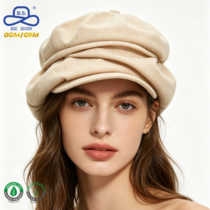Boinas Elegantes <span class=keywords><strong>de</strong></span> <span class=keywords><strong>Lana</strong></span> <span class=keywords><strong>de</strong></span> Diseño Premium OEM, Personalizadas, <span class=keywords><strong>de</strong></span> Triple Capa, en Colores Lisos, para <span class=keywords><strong>Mujer</strong></span>, Uso Diario Informal - Product Image 3