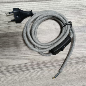 Tùy chỉnh 2-pin EU cắm chiếu sáng dây đèn cổ điển dây vải bện cáp chuyển đổi cho thiết bị nhà điện cung cấp điện - Product Image 3