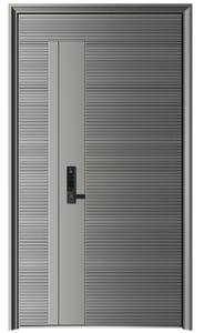 モダンなデザインのフルオロカーボンペイント鋼セキュリティドア光沢度の高い仕上げアルミ合金指紋マルチポイントロック - Product Image 3