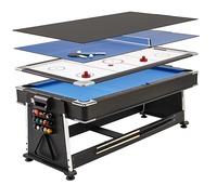 Vente flash : table de billard multi-jeux moderne 4 en 1 avec hockey sur air, tennis de table et table à manger