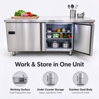 Table de préparation alimentaire pour cuisine commerciale, équipement de réfrigération ou congélateur, plan de travail réfrigéré commercial pour restaurant, hôtel, cuisine