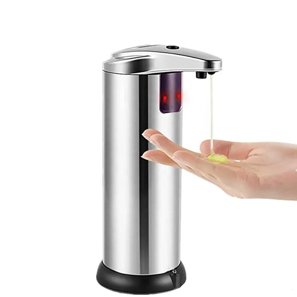 250Ml Auto Zeepdispenser Pomp Infrarood Sensing Rvs Vloeibare Zeep Houder Shampoo Dispenser Badkamer Vloeibare Schuim Pomp