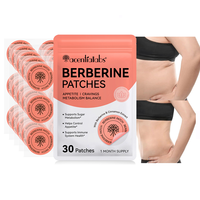 Acentiallabs 30 Patchs Transdermiques de Berbérine Biodégradables, Véganes et Imperméables pour la Perte de Poids, Soutien Immunitaire avec Cannelle