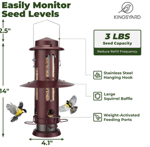 Ide Produk Baru Tempat Makan Burung Anti Tupai, Tempat Makan Burung Liar Logam Gantung untuk Luar Ruangan dengan Alas yang Dapat Dilepas, Mudah Dibersihkan - Product Image 2