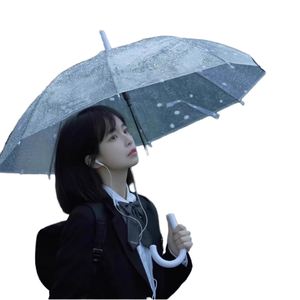 Nouveau Parapluie Publicitaire Transparent Color Block Automatique pour Adultes, Canopée Épaissie en EVA, Manche Long, Logo Personnalisé, Cadeaux d'Affaires - Product Image 1