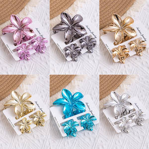 Qianjin Tropische Smaakstof Zonneschijn Strand Ei Bloem Pak Grote & Kleine Set Gelei Laser Regenboog Groothandel Haarklauwen Haarklauwen Clips - Product Image 5