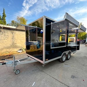 Cuisine extérieure mobile Shawarma Double Axle Donut Truck Petite glace pizza café caravane remorque alimentaire - Product Image 4