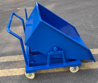 Mini benne basculante pour chariot élévateur de 1,5 mètre cube, bac à déchets industriel, benne à déchets