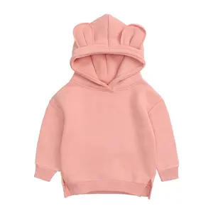 Nette Baby Mädchen Hoodies Kinder Herbst Fleece Pullover mit Bären ohr Jungen Kleidung Kinder Kleidung Kinder Winter verdicken Sweatshirt