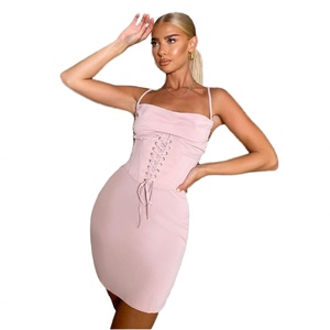 Robes décontractées pour femmes, style sexy, taille élastique, col halter, de haute qualité, personnalisables en gros (OEM) - Product Image 1