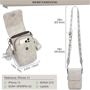 Bolso Bandolera <span class=keywords><strong>de</strong></span> Lujo Personalizable para Mujer, con Bloqueo RFID, en Cuero Vegano y Piel Sintética, Gran Capacidad, Correa Desmontable - Product Image 2