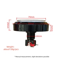 Bouton poussoir rond de 100 mm, éclairé par LED, avec micro-interrupteur, pour pièces de machine de jeu d'arcade DIY, en blanc, rouge, bleu