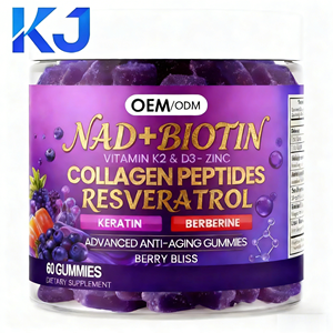 NAD+ เรสเวอราทรอล เบอร์เบอรีน ไบโอติน แอนตี้เอจจิ้ง คอลลาเจน เคราติน ซิงค์ <span class=keywords><strong>วิตามิน</strong></span> K2 D3 <span class=keywords><strong>วิตามิน</strong></span>สำหรับผู้ใหญ่ชนิดกัมมี่ <span class=keywords><strong>บำรุง</strong></span><span class=keywords><strong>ผม</strong></span> ผิว เล็บ ข้อต่อ - Product Image 1