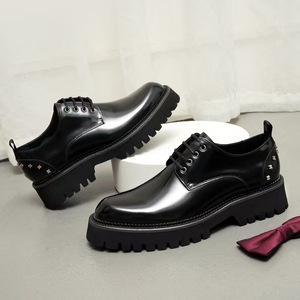Nouvelle Tendance Chaussures Habillées en Cuir Véritable pour Hommes, Richelieu à Rivets pour Mariage - Product Image 5