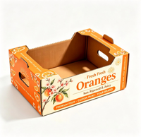 Boîte en carton ondulé personnalisée pour fruits, boîte d'emballage imprimée pour fraises, boîte d'expédition