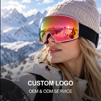 Masques de ski magnétiques en gros avec lentilles interchangeables, anti-buée, protection UV400, pour débutants adultes, ski et snowboard