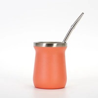 Tasse à Yerba Maté Mini en Acier Inoxydable 8oz, Tasse à Thé/Café Isotherme à Double Paroi, Gobelet de Camping, Cadeau d'Affaires Portable