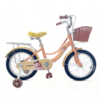 Vélo pour enfants pour filles de 3 à 12 ans, cadre en acier pliable, vitesse unique, frein à câble, roues d'apprentissage, 12/16/20 pouces