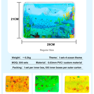 Tapis sensoriel Montessori EDUsense pour enfants, avec gel et paillettes, jouet anti-stress rempli d'eau pour enfants autistes et tout-petits - Product Image 2