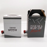 Carton ondulé en papier Kraft 1L/2L/3L café jus vin liquide bavoir sac de robinet en boîte distributeur boîte en carton avec poignée