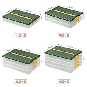 Dumpling Box Food Grade Airtight Freezer Safe Stackable Kitchen Storage Container Rectangle Green Orange Lid Clip On - Product Image 4