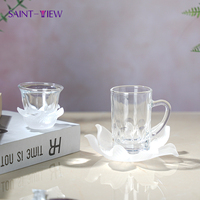 Ensemble de tasses à café arabes en verre personnalisables pour la maison, style luxe, pour café turc, thé au lait, vente en gros