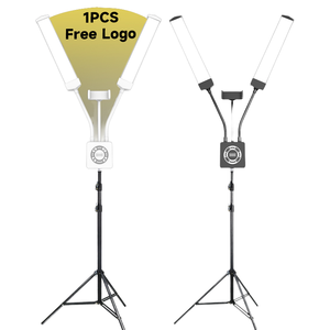 定制双臂发光二极管睫毛灯，用于美容美甲沙龙和纹身摄影照明，带2臂和充电补光灯 - Product Image 1