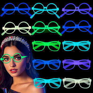 Glow <b>Glasses</b> Halloween Glow in the Dark UV Black Light <b>Plastic</b> <b>Party</b> Decorations Supplies - Product Image 1