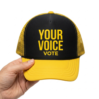 Gorra de béisbol de espuma tipo camionero de 5 paneles con estampado, parte trasera de malla completa, corona alta, visera curva y cierre snapback para campaña promocional. Gorras.